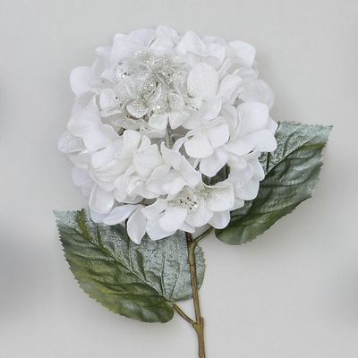 68cm Glitter Hydrangea White