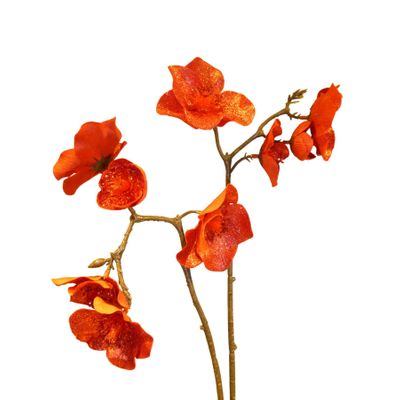 67cm Glitter Xmas Rose Spray Red