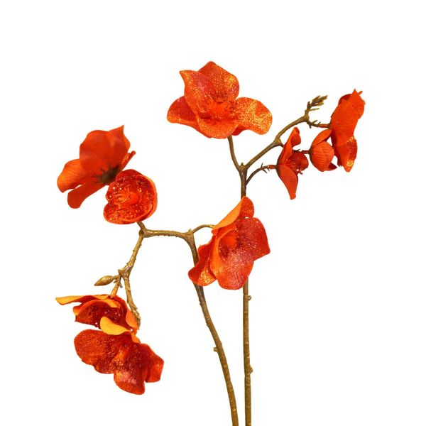 67cm Glitter Xmas Rose Spray Red