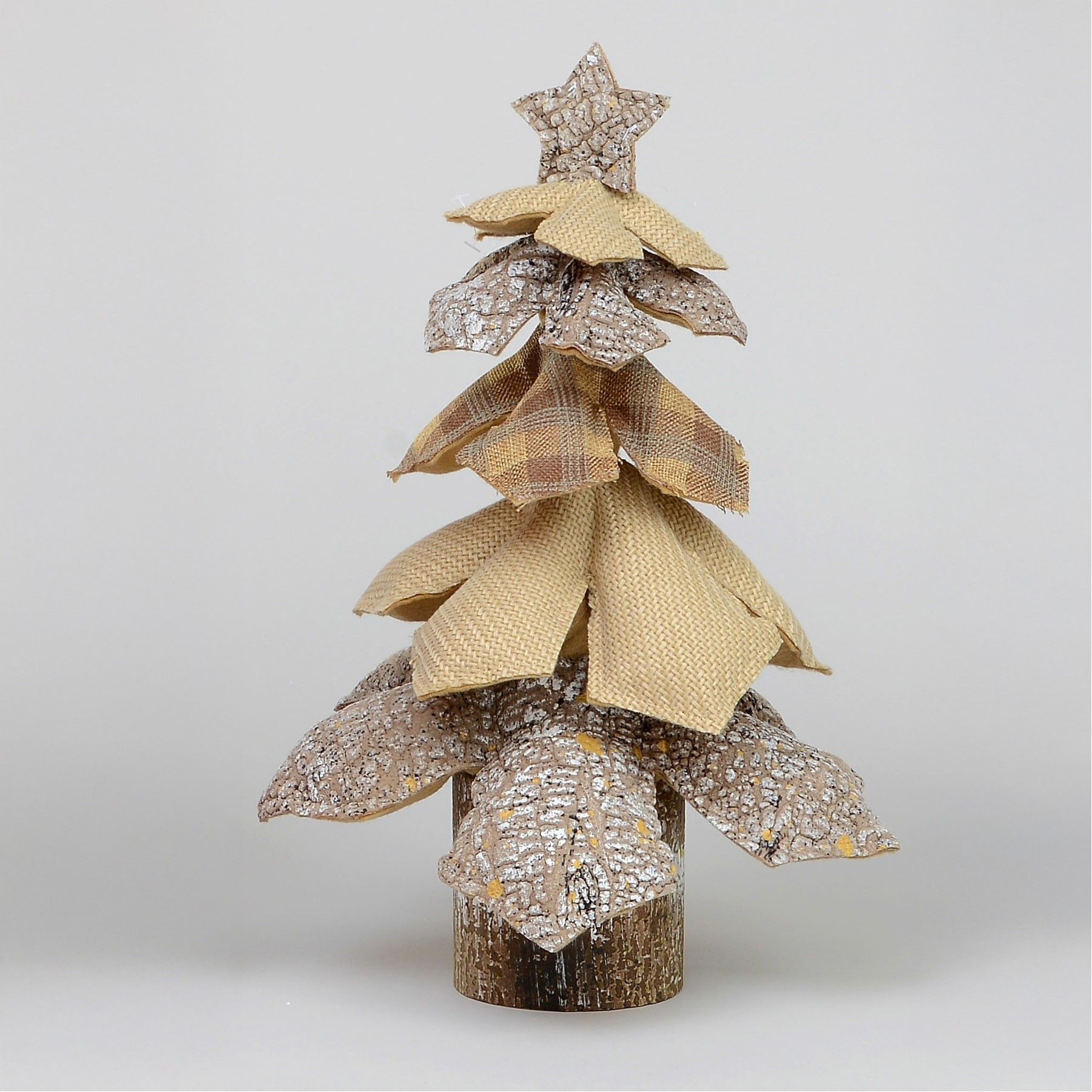 40cm Beige Tartan Fabric Tree T/Pc