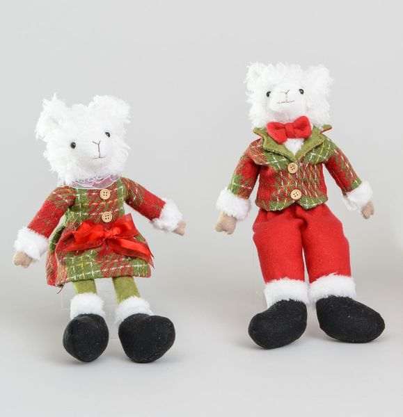 36cm Sitting Llama Ornament 2Ass