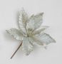 28cm Velvet Poinsettia Pick Silver