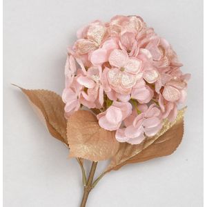 64cm Glitter Hydrangea Spray Pink