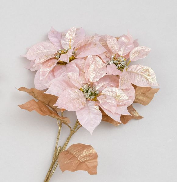 88cm Poinsettia Spray x3 Pink