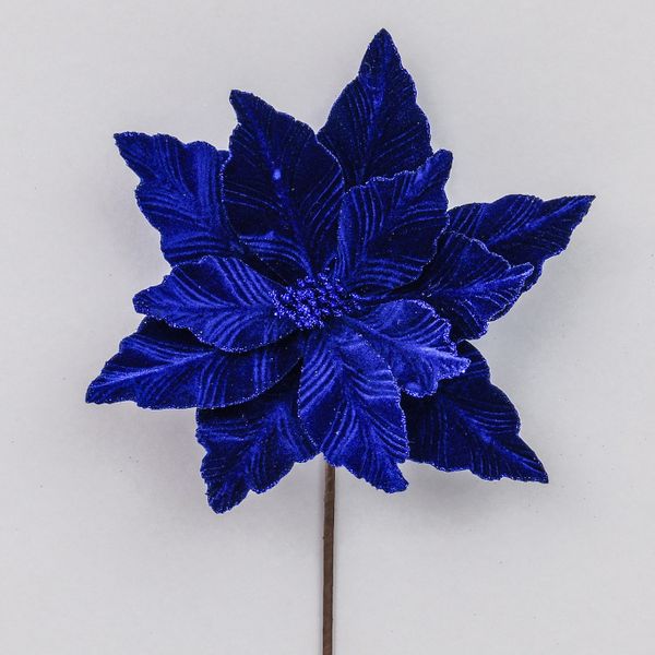 62cm Velvet Poinsettia Dk Blue