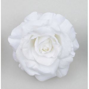 Glitter Rose w/Clip White