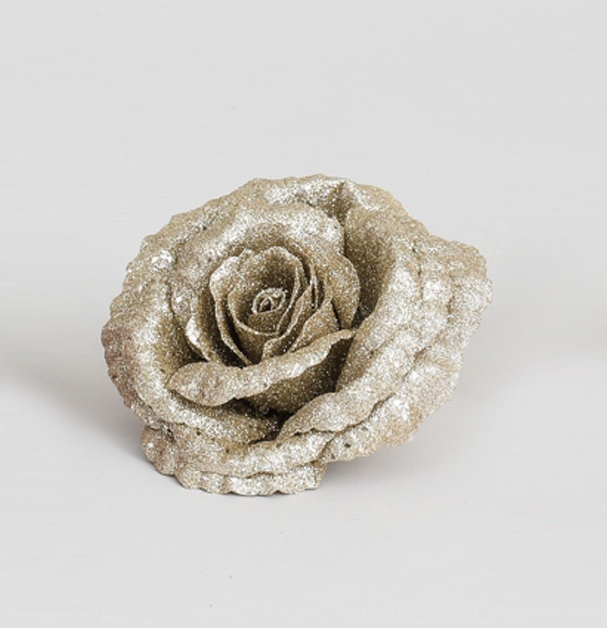 18cm Glitter Rose w/Clip Champ
