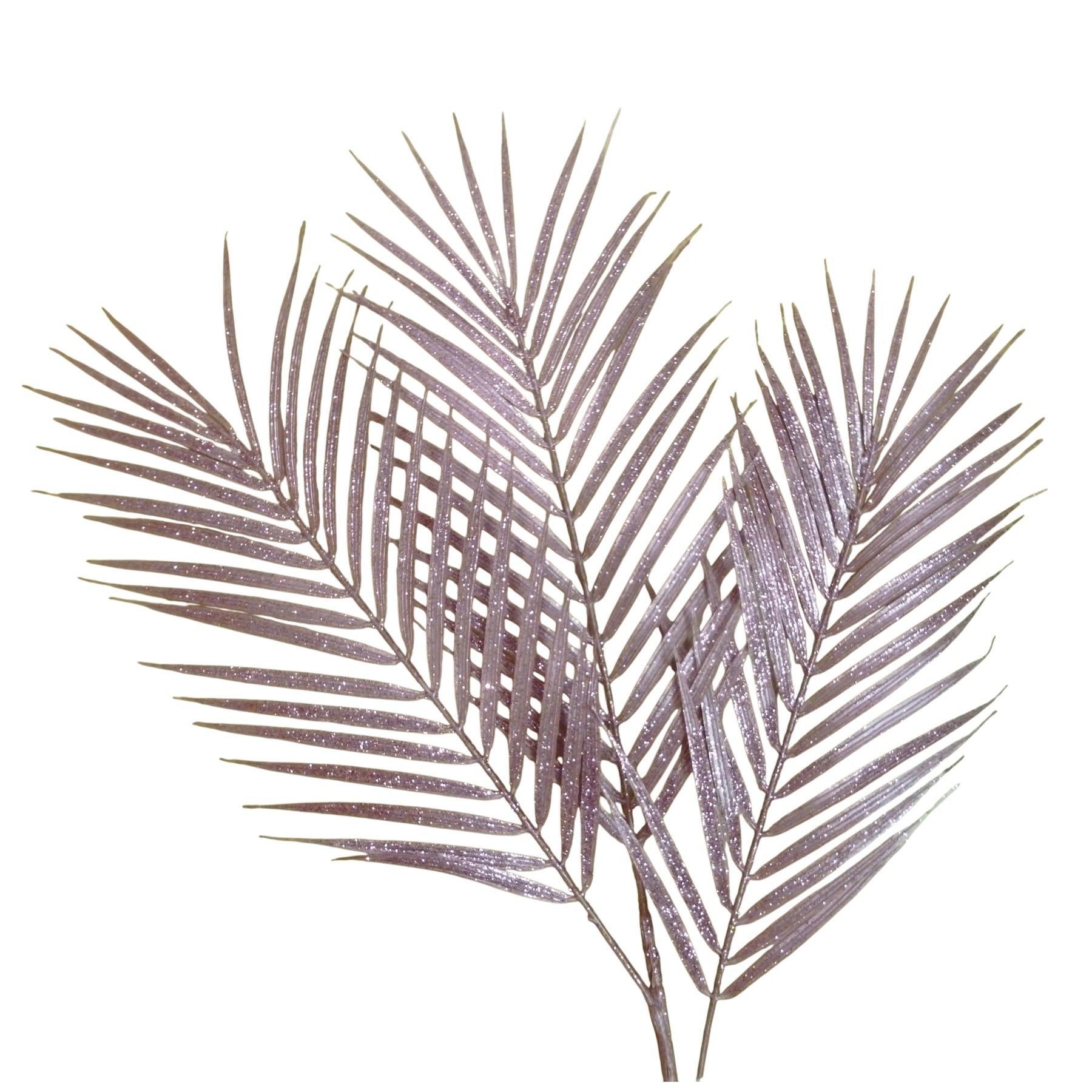 82cm Glitter Fern Spray Pink