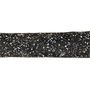 2.5" X 10Y Double Wired Black Ribbon White Gold Glitter