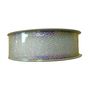 1" x 5Y Double Wired White Mesh Glitter Ribbon Garland
