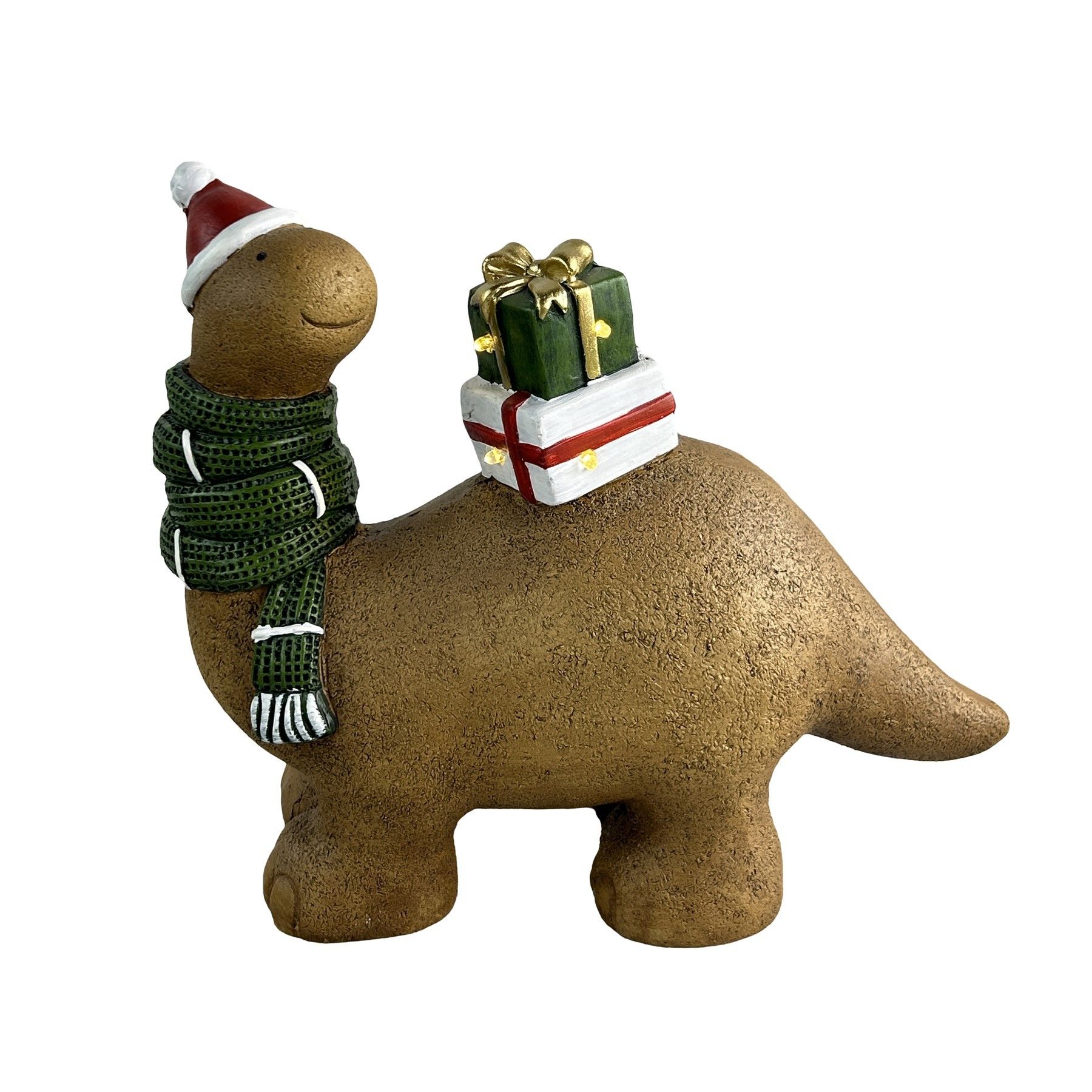 Dinosaur with presents warm white LED 34X14X29cm