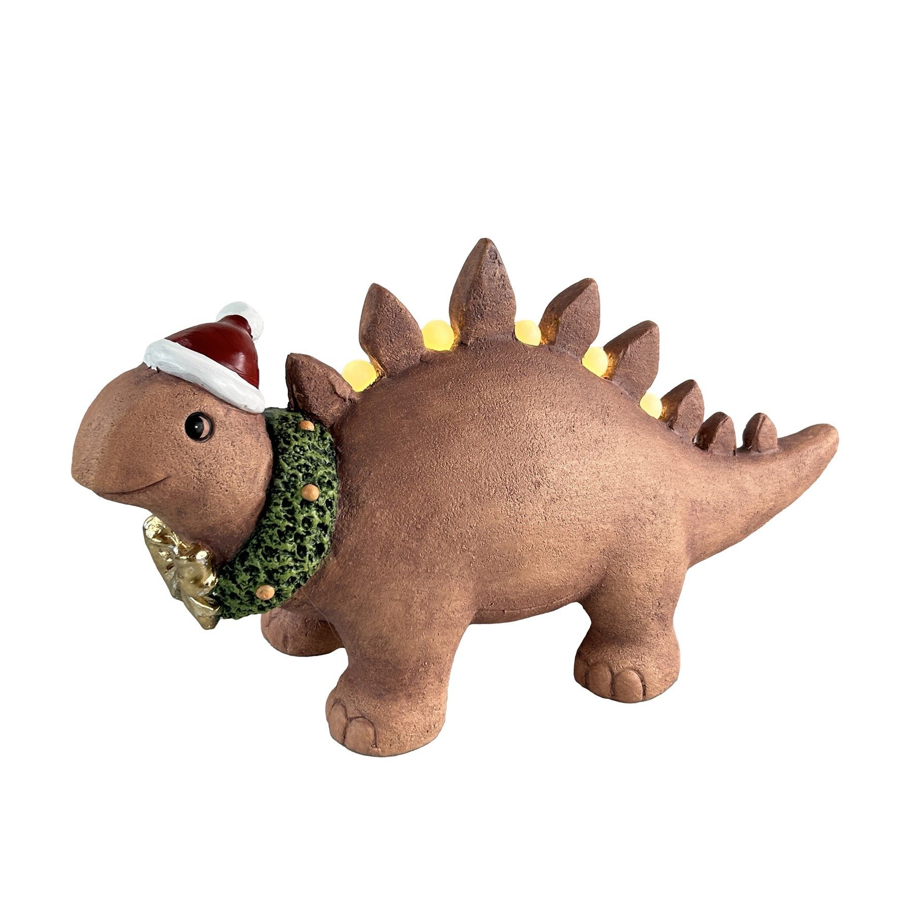 Dinosuar with wreath warm white LED 48x16x25cm