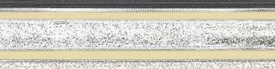 1" x 5Y Silver Glitter Ribbon