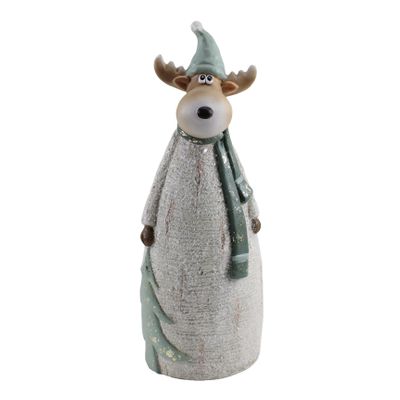 Reindeer Ornament with Hat and Scarf Small 14x11x38.7cm