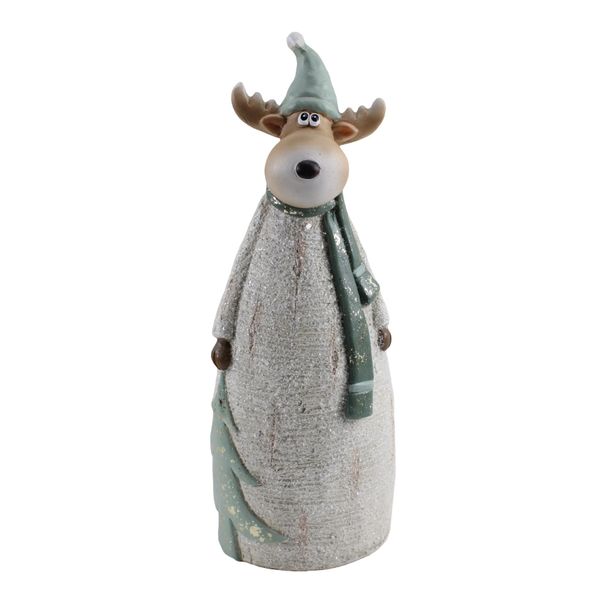 Reindeer Ornament with Hat and Scarf Small 14x11x38.7cm