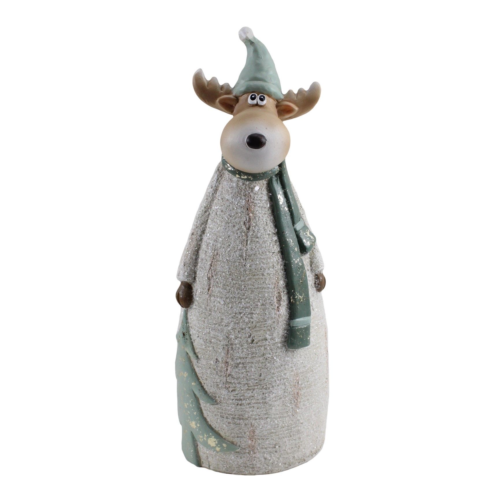 Reindeer Ornament with Hat and Scarf Small 14x11x38.7cm