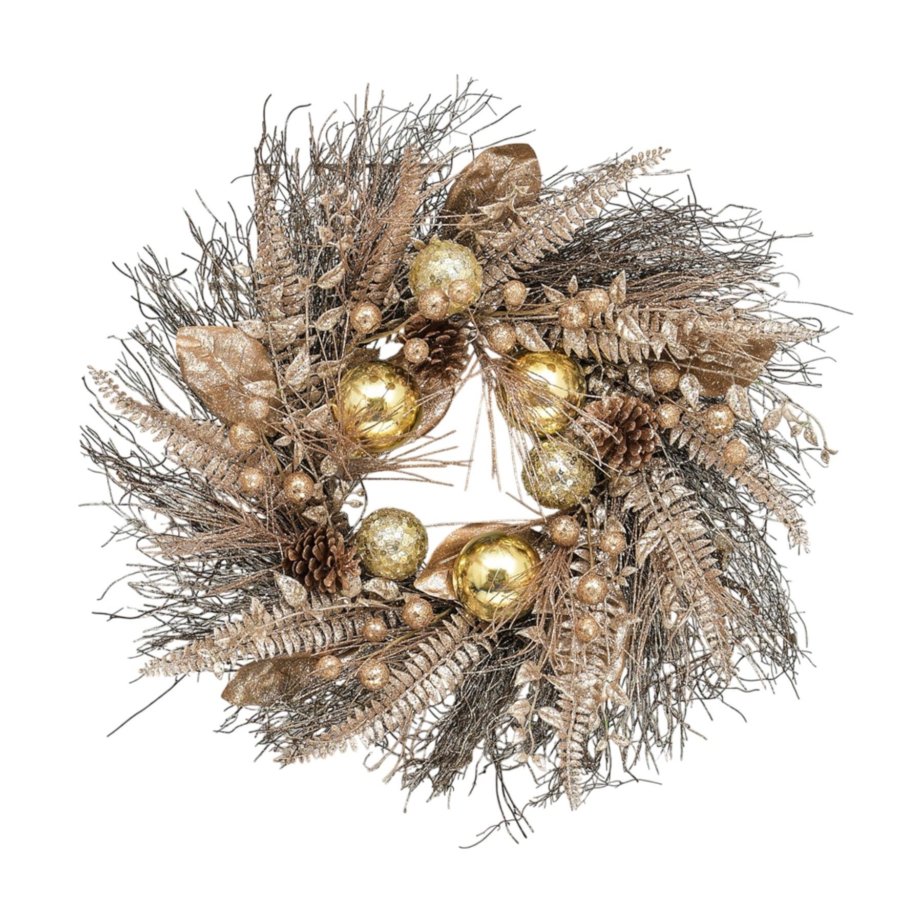 60cm Twig Ball/Leaf Wrth Gold/RG