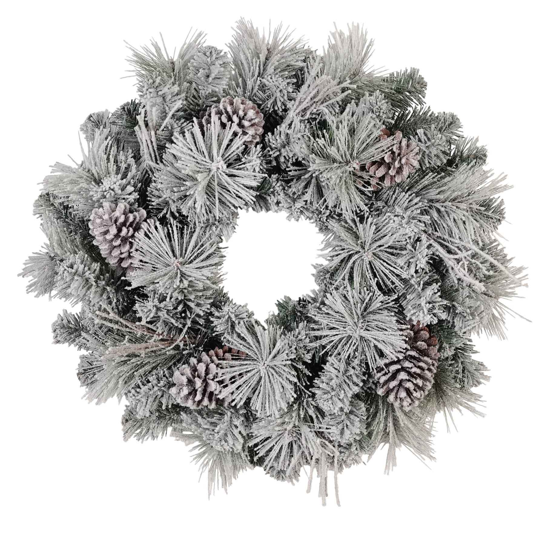 24" Frosted Pine/Cone Wreath