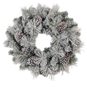24" Frosted Pine/Cone Wreath