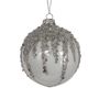 Glass Bauble With Sparkles 8Cm