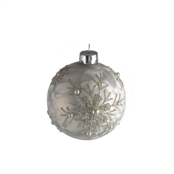Glass Bauble Snowflake 8Cm
