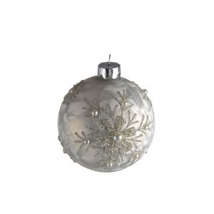 Glass Bauble Snowflake 8Cm