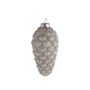 Glass Pinecone Silver 9.5x5Cm