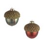 Glass Acorn Bauble 2Ast 10.5x10Cm