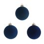 Glass Baubles Teal Navy & Blue 3Ast 8Cm