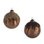 Glass Bauble With Feather 2Ast 8Cm