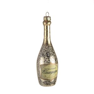 Glass Bottle Champagne Ornament 13.5x4.5Cm