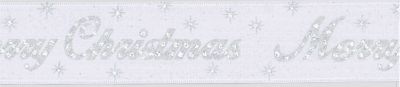 10Yx2.5" Merry Christmas Wht/Silv
