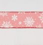 10Yx2.5" Snowflake Ribbon Red/Wht