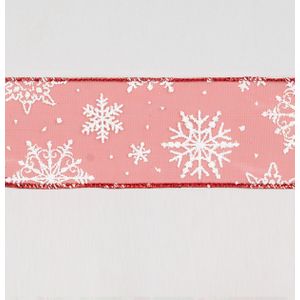 10Yx2.5" Snowflake Ribbon Red/Wht