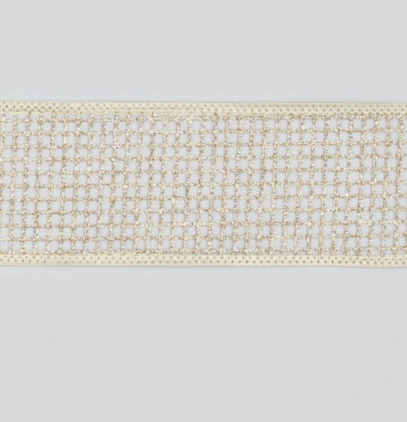 2.5"x10Y Glitter Ribbon Champagne