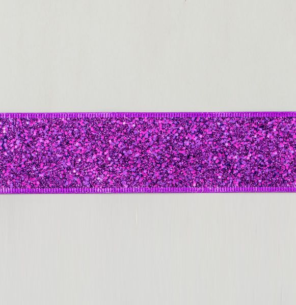 2.5"x10Y Glitter Ribbon Purple