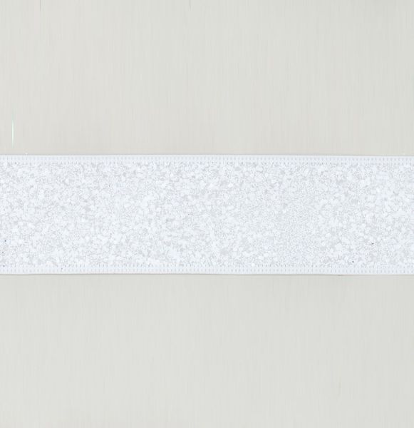 2.5"x10Y Glitter Ribbon White