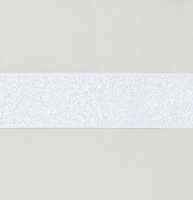2.5"x10Y Glitter Ribbon White