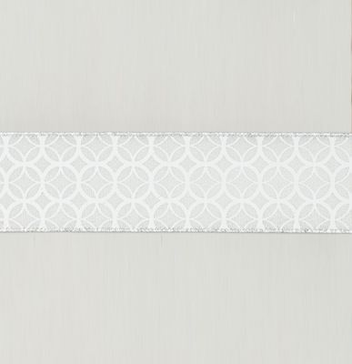 2.5"x10Y Pattern Ribbon Silver