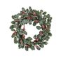 20" Holly/Cone/Berry Wreath Green