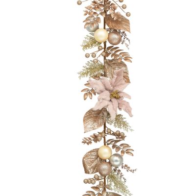 180cm Plush Poinsettia Garland