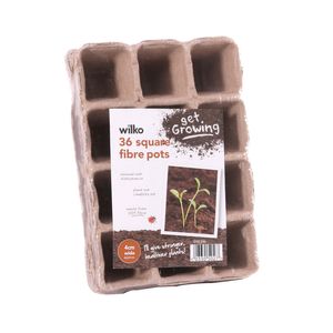 330502 Square 4cm Fibre Pot Pk36