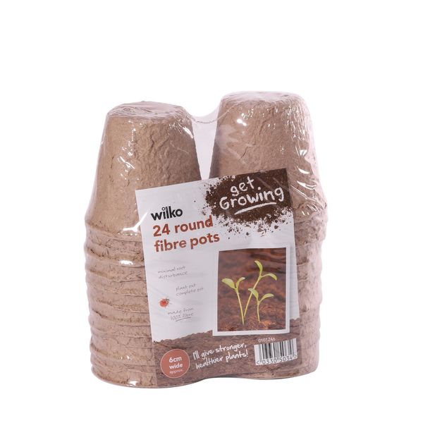 330503 Round 6cm Fibre Pot Pk24