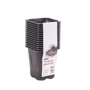 02976822  7cm Square Pots Black PK15