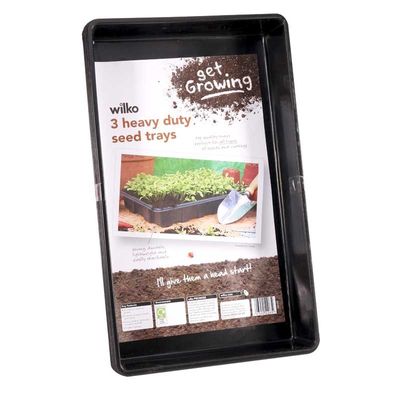 03004265 Pk 3 Heavy Duty Seed Tray Blk