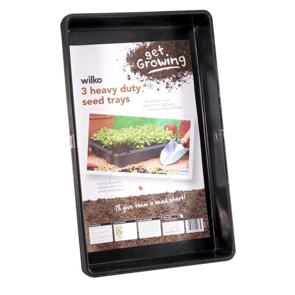 03004265 Pk 3 Heavy Duty Seed Tray Blk