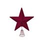 Flocked Star Tree topper - Burgundy - 23cm
