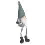 Sitting Grey Gonk With Green Hat Dangling Legs 14x10x40Cm