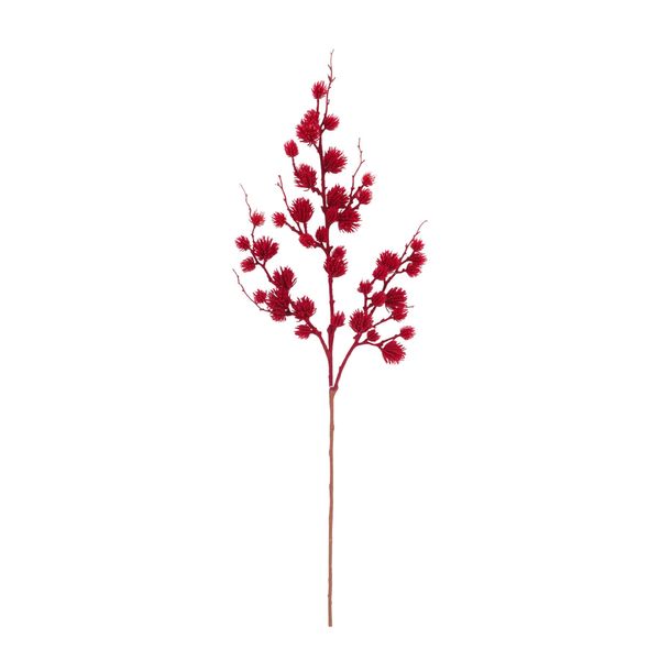Artificial Plastic Bobble Bud Stem - Red - H101cm