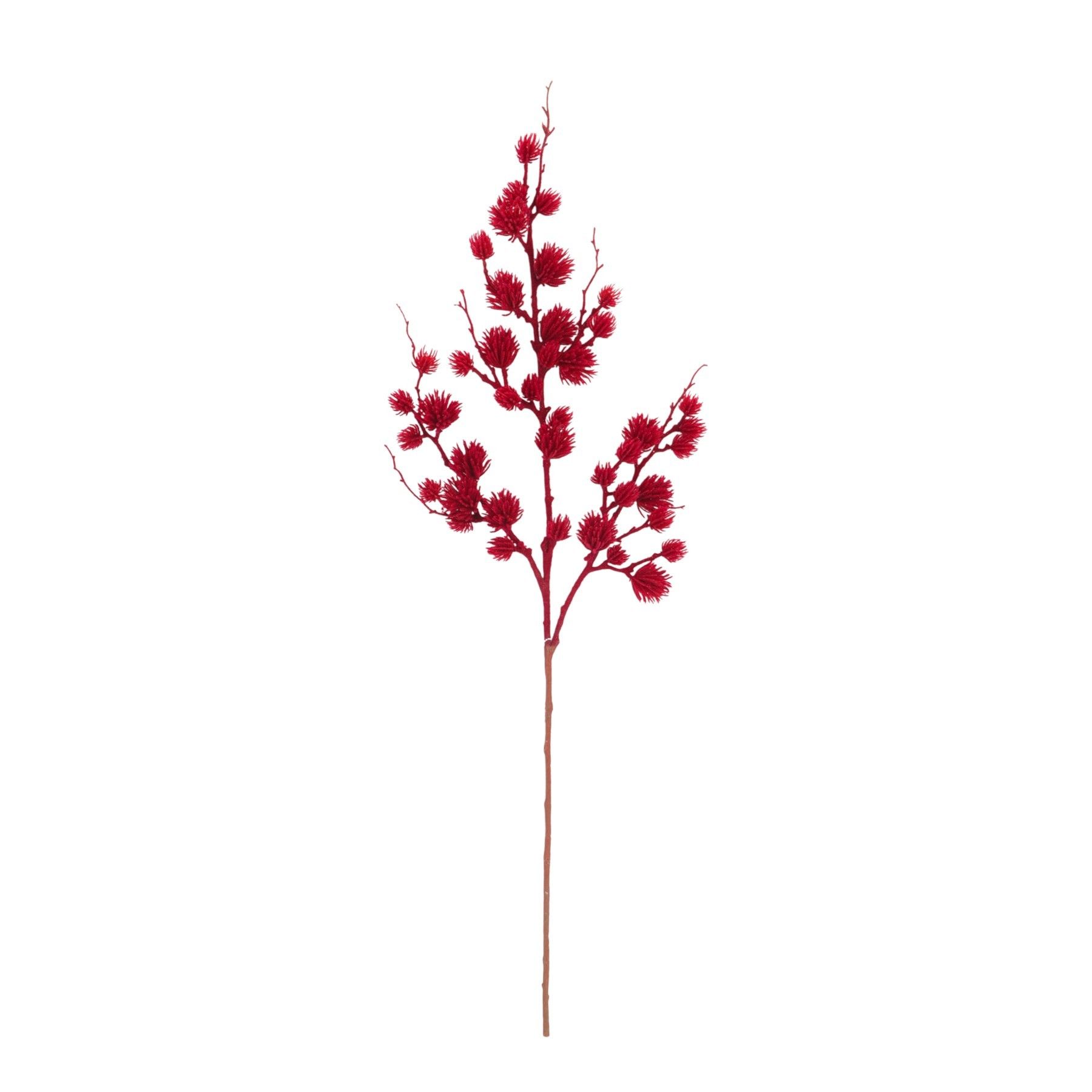 Artificial Plastic Bobble Bud Stem - Red - H101cm